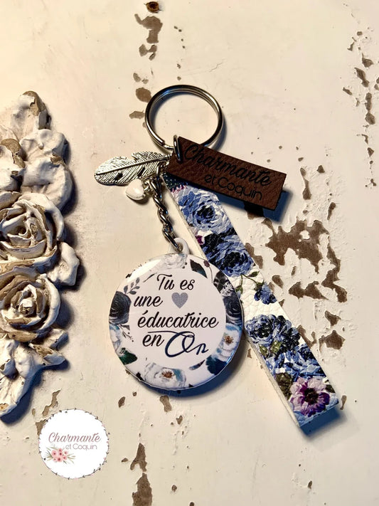 Porte clés personnalisé, cadeau éducatrice, remerciement
