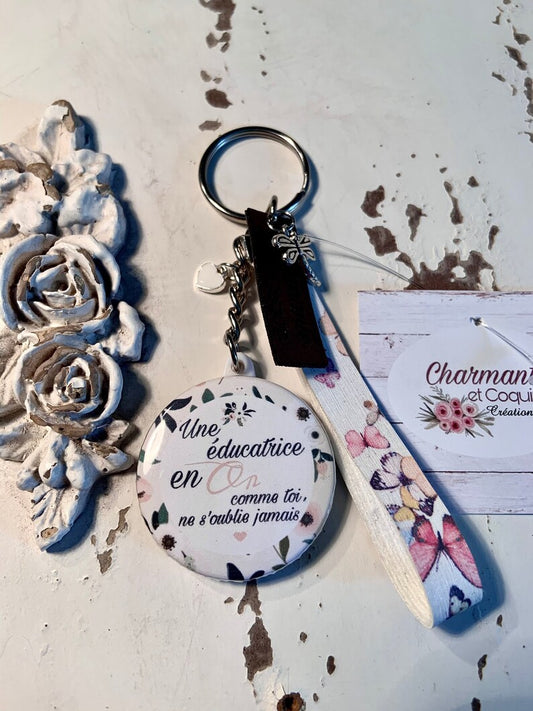 Porte clés personnalisé, cadeau pour éducatrice, remerciement