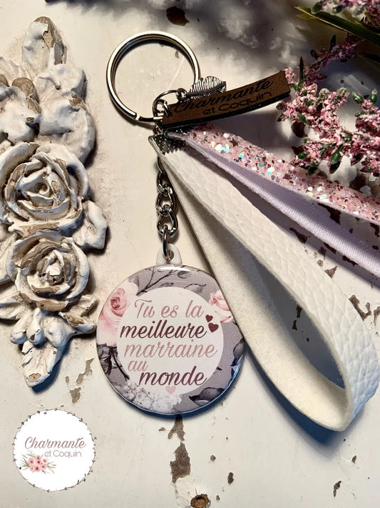 Porte clés personnalisé pour marraine, demande marraine, cadeau, surprise