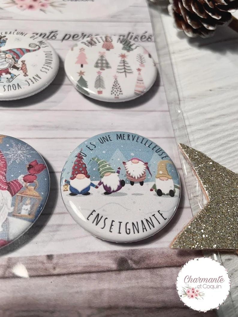 Ensemble de 4 aimants personnalisés , cadeau pour enseignante.