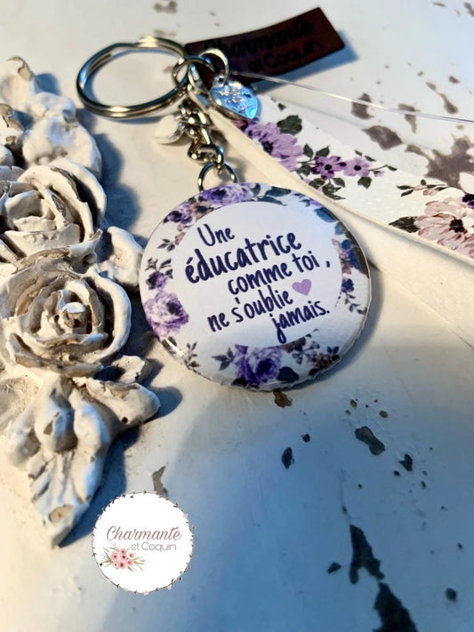 Porte-clés personnalisé cadeau pour éducatrice, remerciement pour éducatrice, création