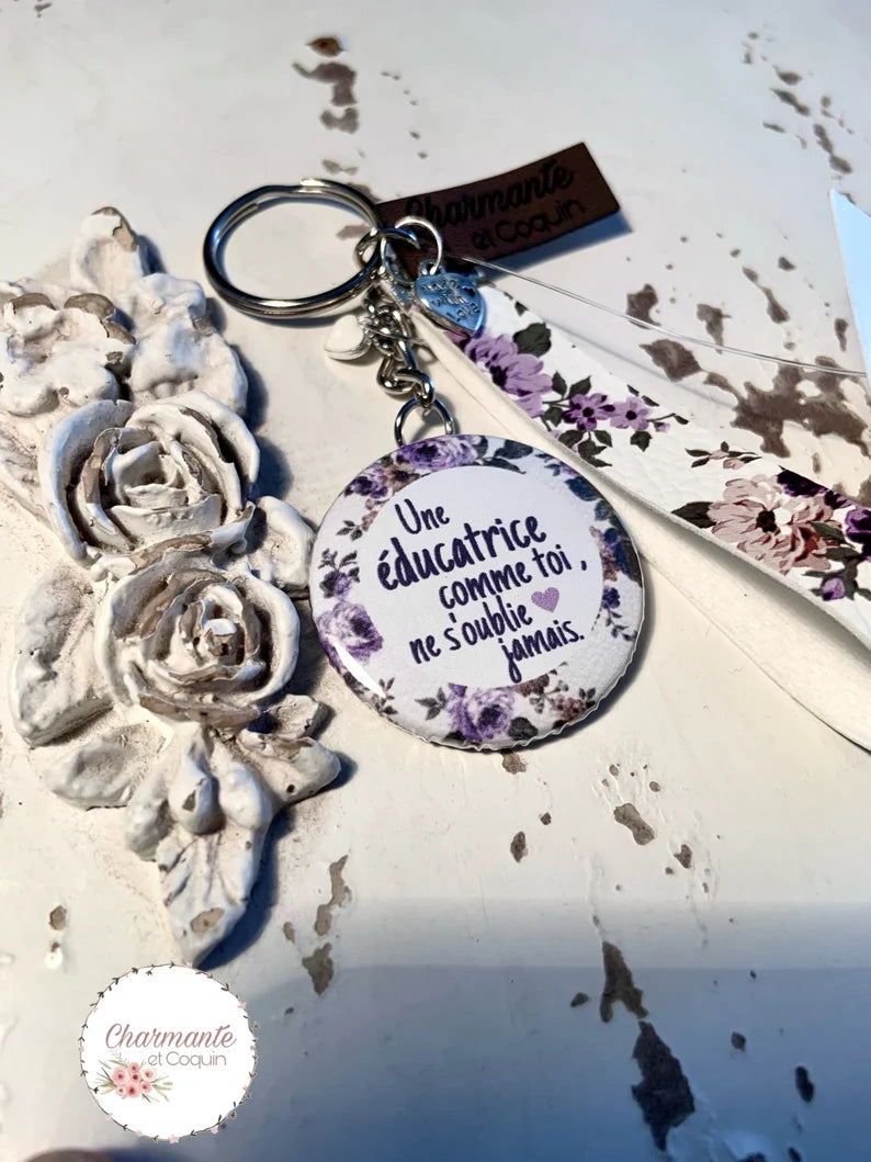Porte-clés personnalisé cadeau pour éducatrice, remerciement pour éducatrice, création