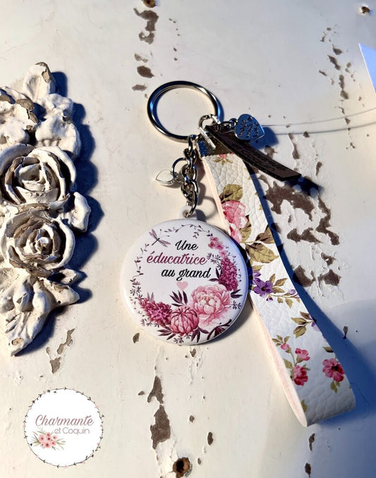 Porte-clés pour éducatrice, cadeau remerciement pour éducatrice, création personnalisée