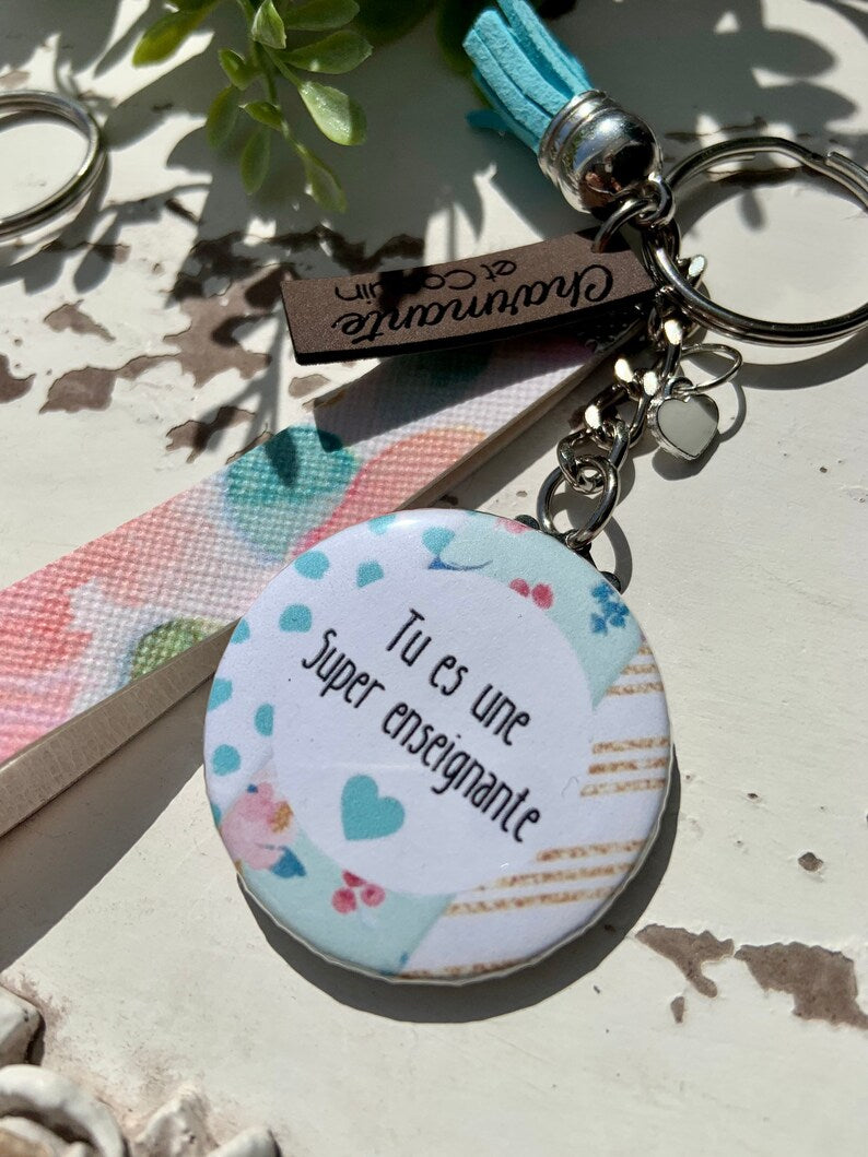 Porte clés personnalisé pour enseignante, cadeau enseignante, remerciement