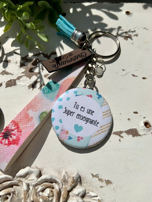 Porte clés personnalisé pour enseignante, cadeau enseignante, remerciement