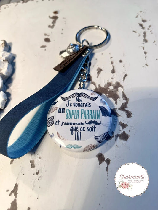 Porte clés personnalisé demande parrain, cadeau parrain