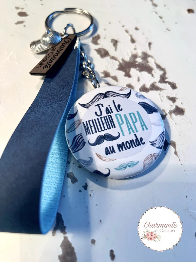 Porte clés personnalisé pour papa , cadeau pour papa