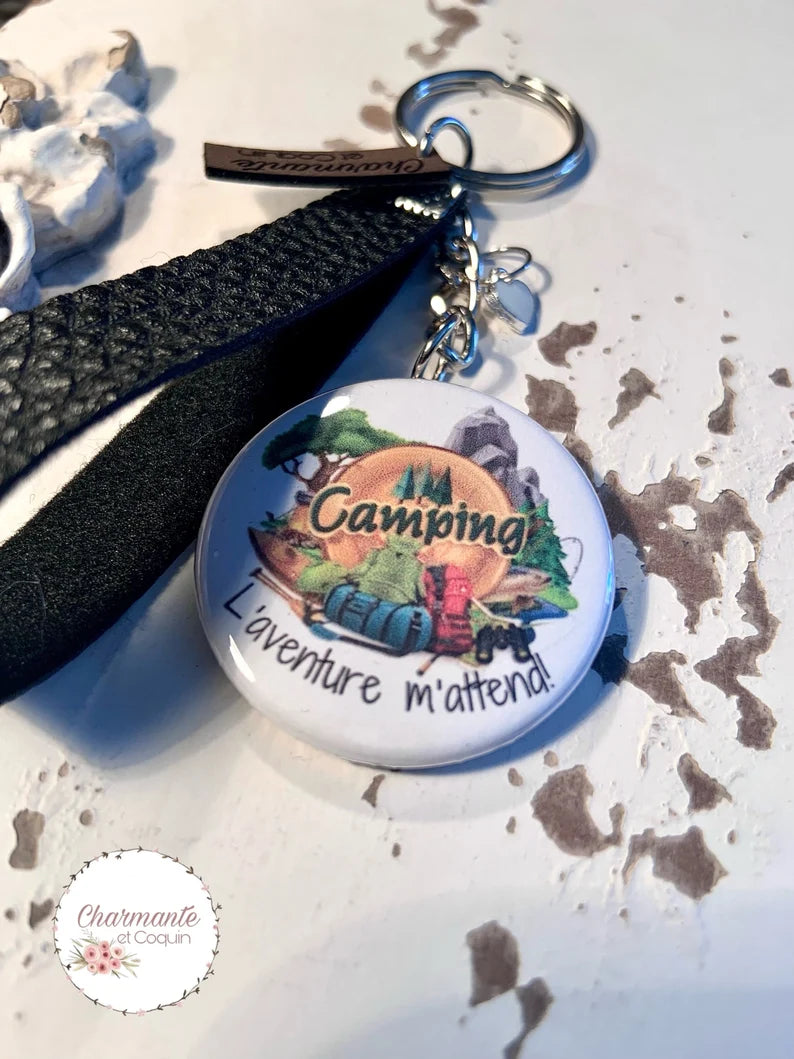 Porte clés personnalisé thème Camping