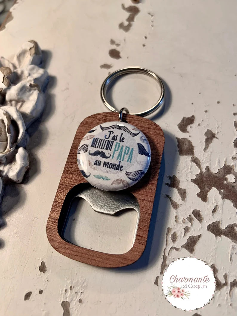 Porte-clés ouvre bouteilles personnalisé cadeau pour papa, décapsuleur cadeau