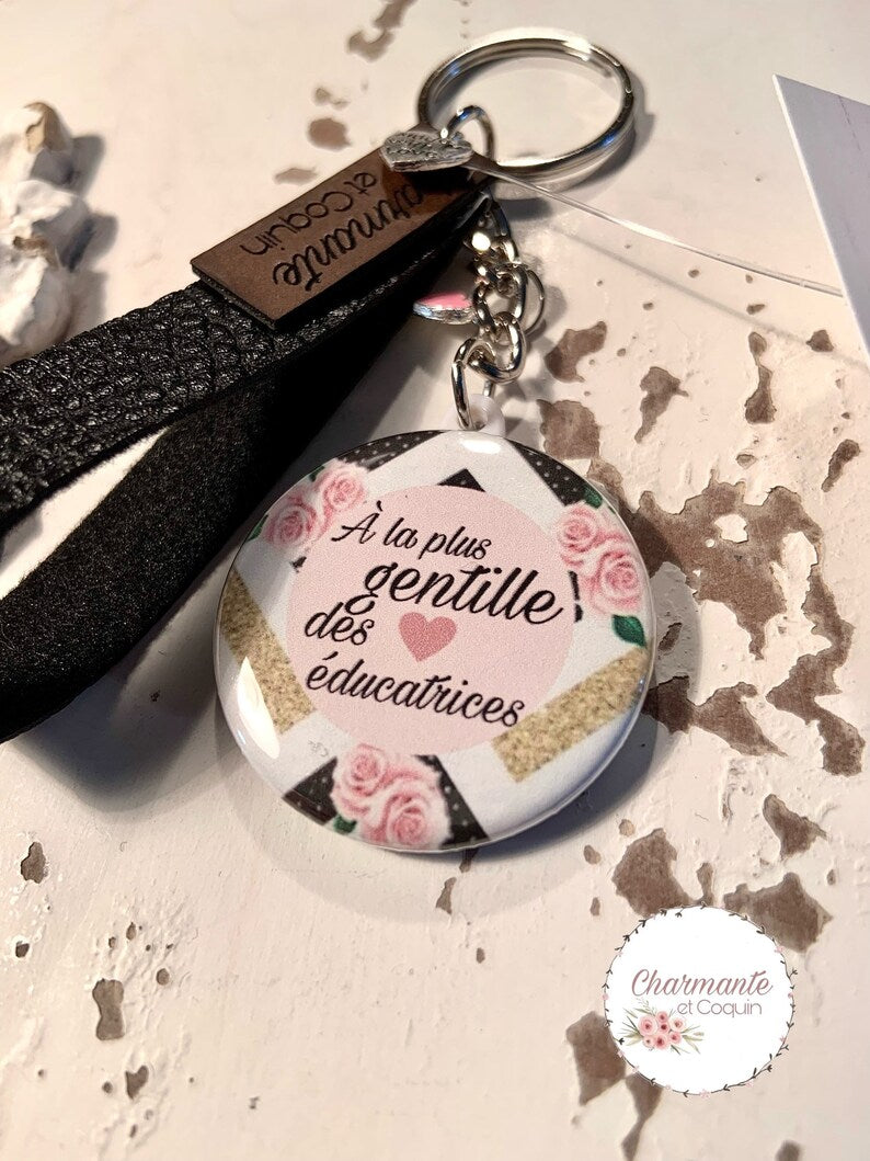 Porte clés personnalisé cadeau pour éducatrice, cadeau remerciement