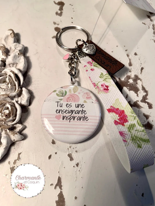 Porte clés pour enseignante, cadeau remerciement enseignante