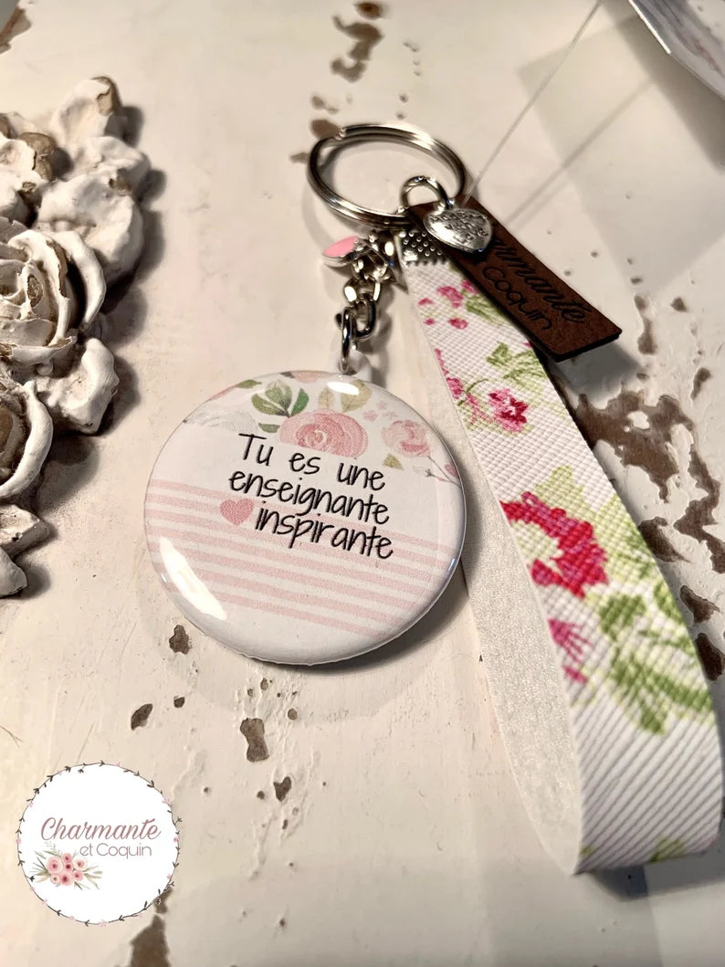 Porte clés pour enseignante, cadeau remerciement enseignante