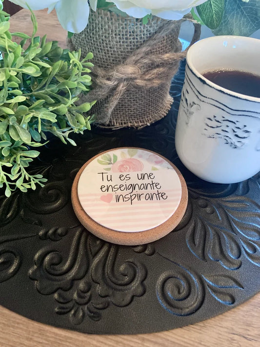 Sous-verre personnalisé cadeau pour enseignante. Cadeau professeur, cadeau remerciement