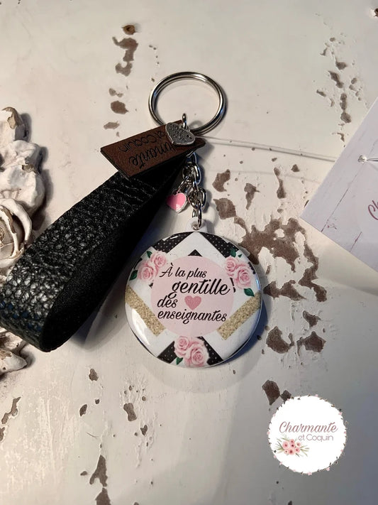 Porte clés personnalisé pour enseignante, cadeau remerciement enseignante