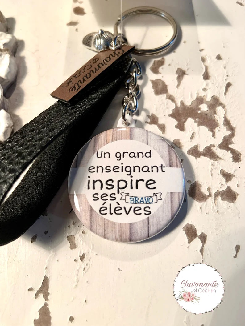Porte clés personnalisé pour enseignant, cadeau remerciement enseignant