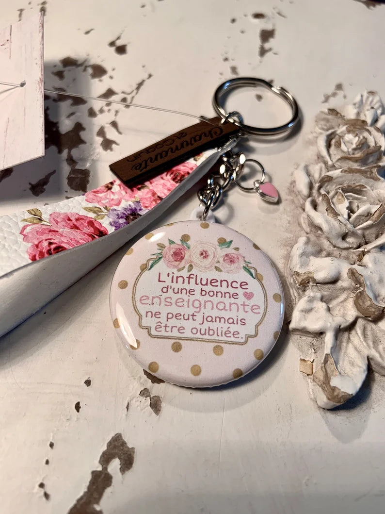 Porte clés personnalisé cadeau pour enseignante, cadeau remerciement professeur