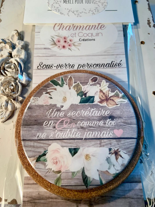 Sous verre personnalisé pour secrétaire , cadeau pour secrétaire