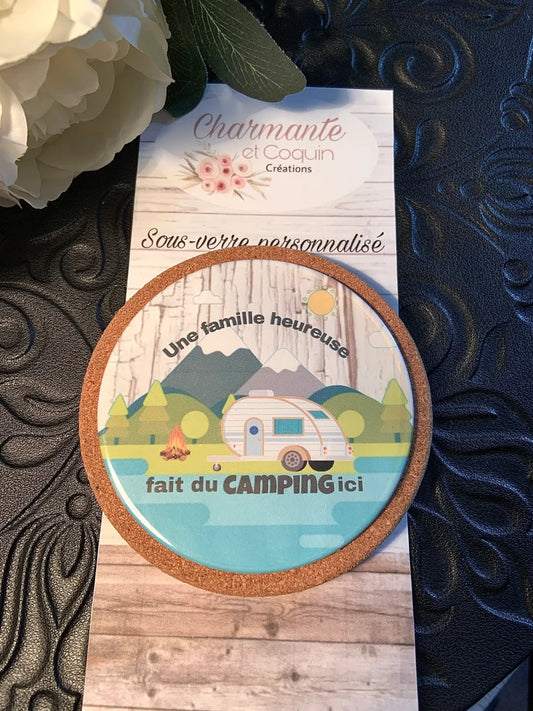 ous-verre personnalisé avec jolie citation thème camping, cadeau personnalisé