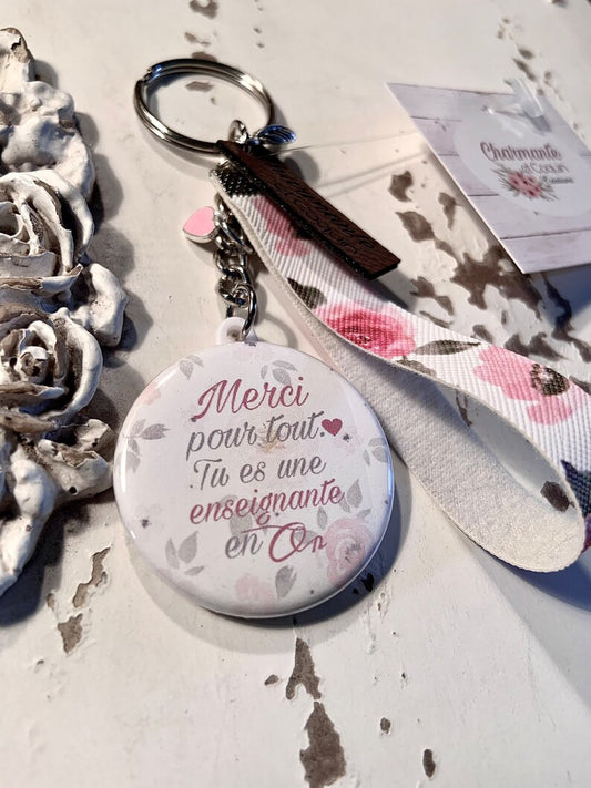 Porte clés personnalisé cadeau pour enseignante, cadeau remerciement pour professeur