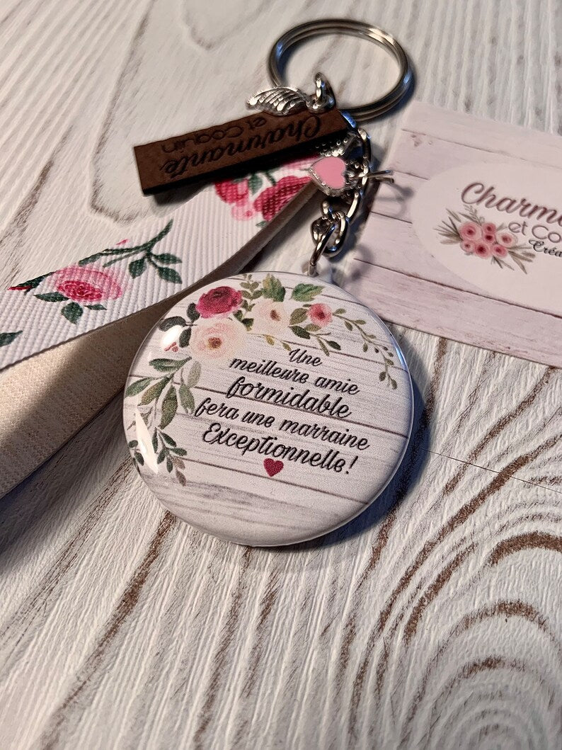 Porte clés personnalisé pour demande marraine