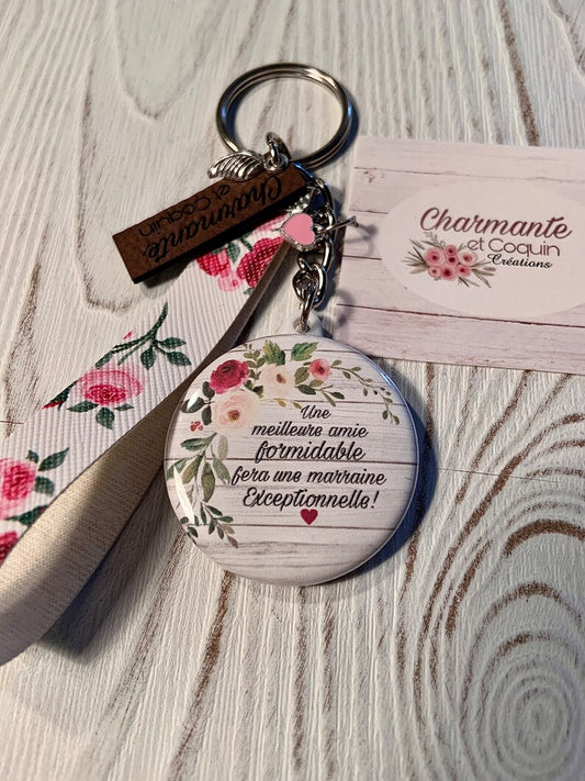 Porte clés personnalisé pour demande marraine