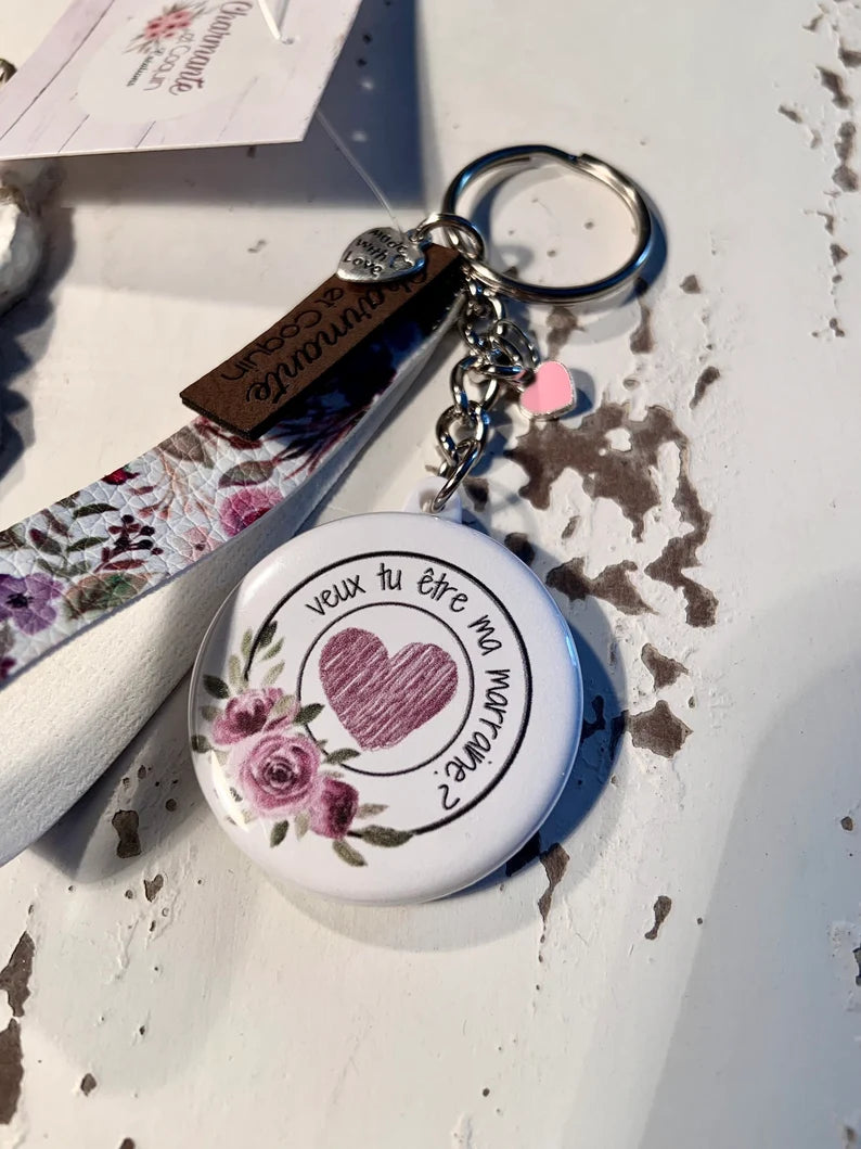 Porte-clés personnalisé cadeau demande marraine