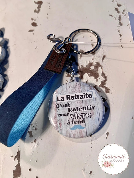 Porte clés personnalisé cadeau annoncé une retraite