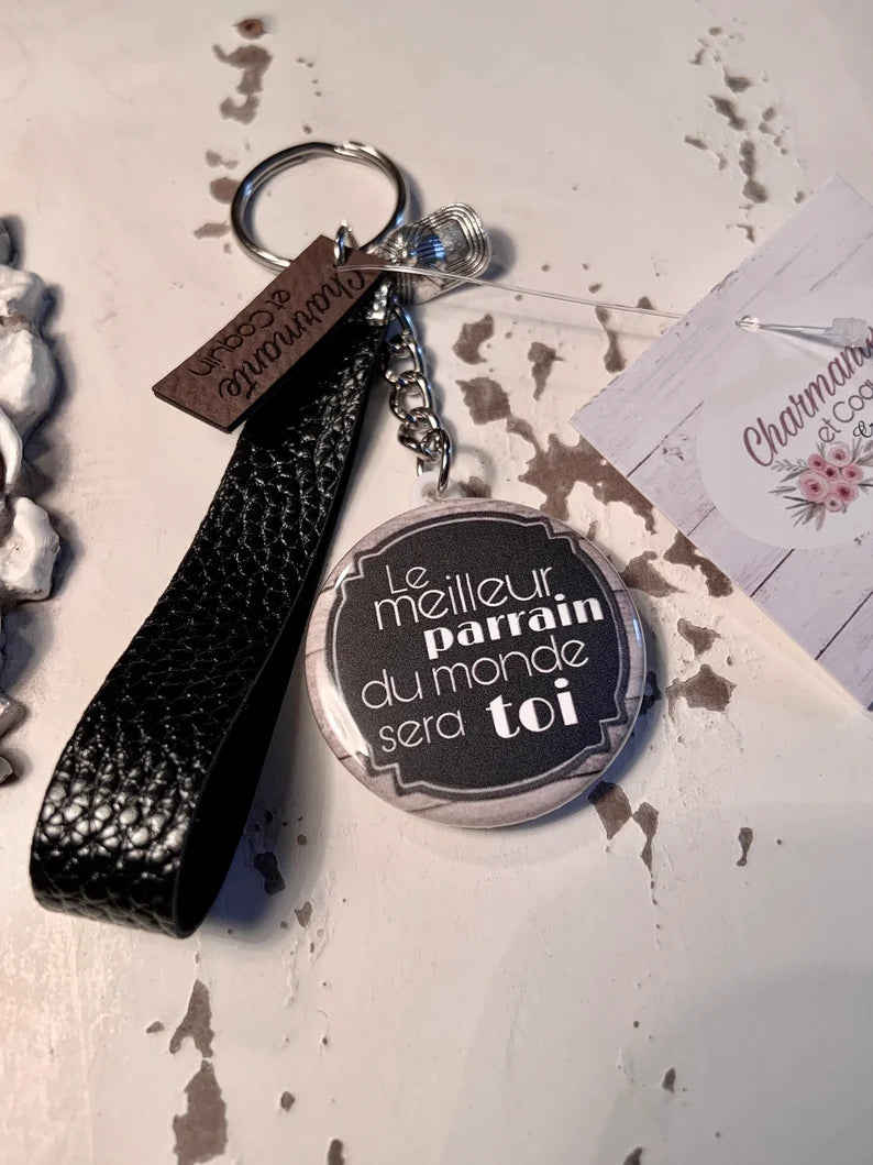 Porte clés personnalisé pour parrain