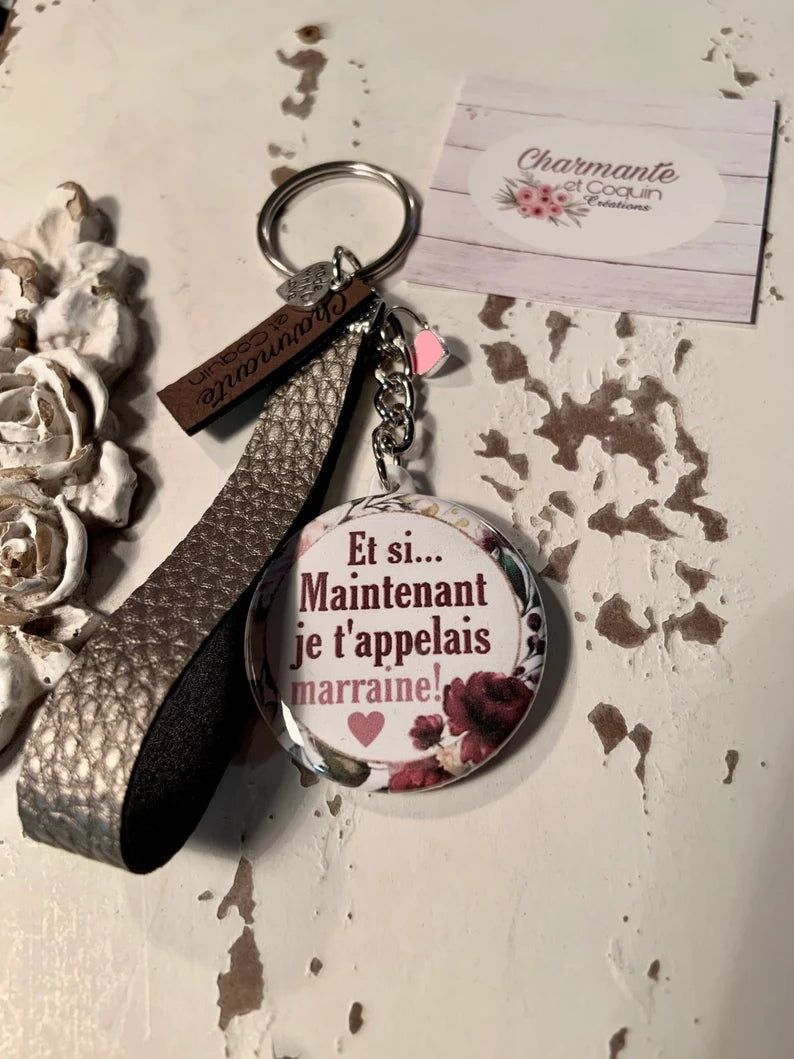 Porte clés personnalisés pour demande marraine