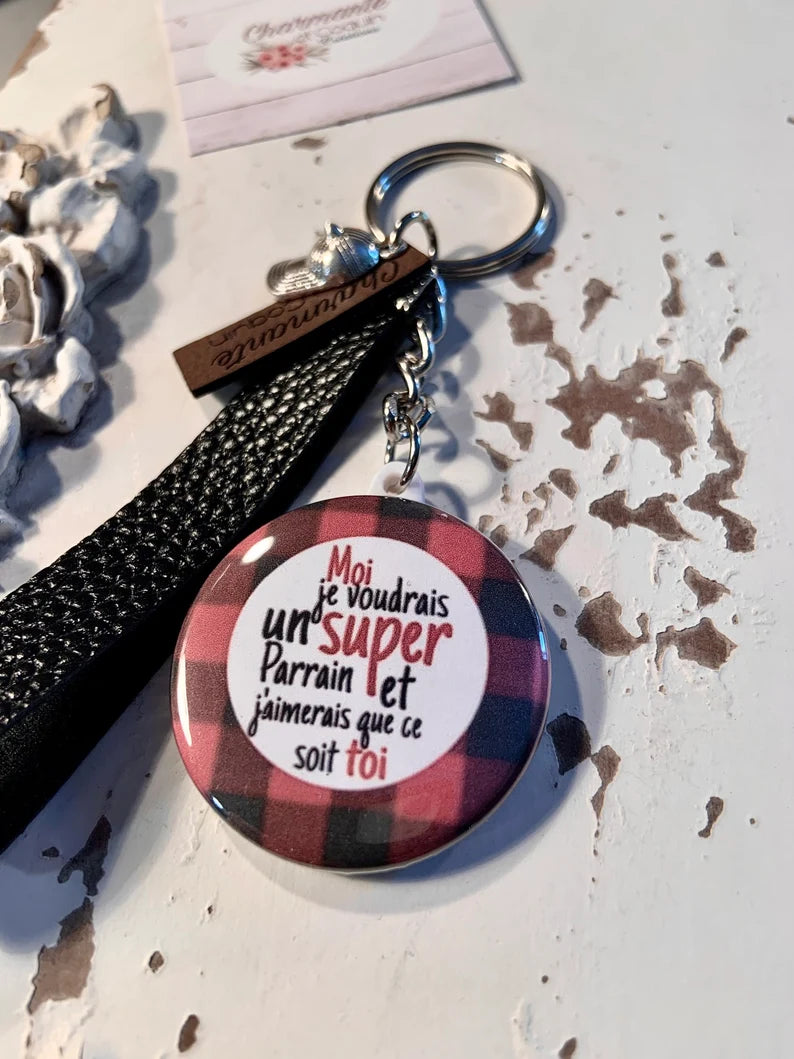 Porte clés personnalisé demande parrain