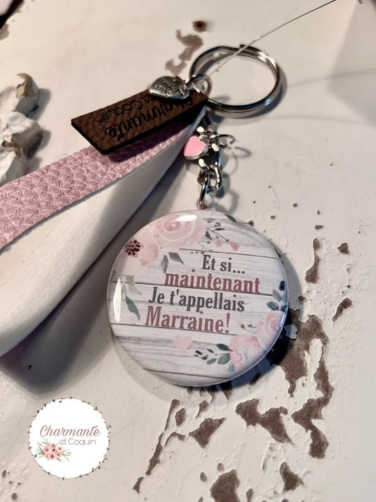 Porte clés demande marraine, cadeau, surprise marraine