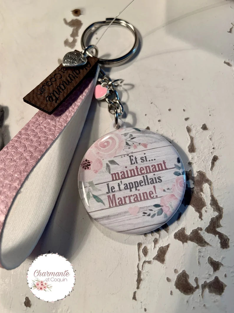 Porte clés demande marraine, cadeau, surprise marraine
