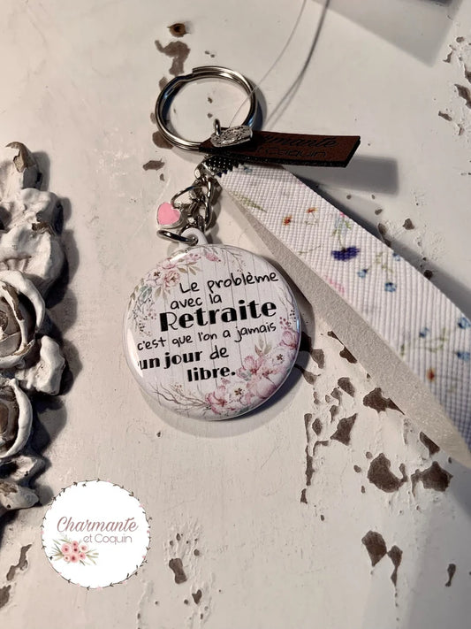 Porte clés personnalisé cadeau pour annoncer une retraite