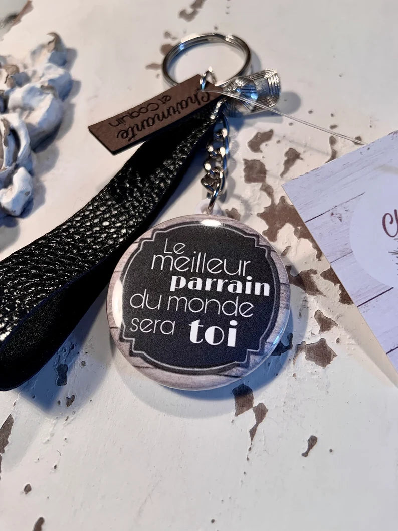 Porte clés personnalisé pour parrain