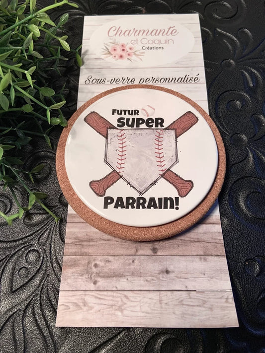 Sous verre personnalisé cadeau demande parrain
