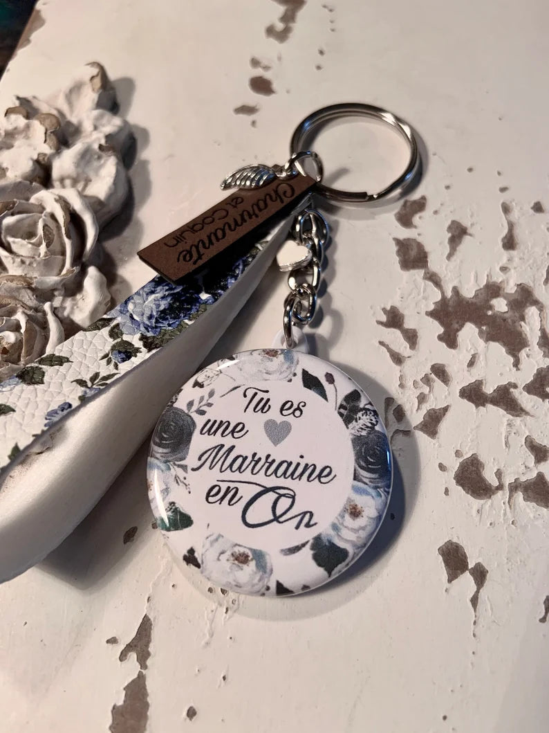 Porte clés personnalisé pour marraine