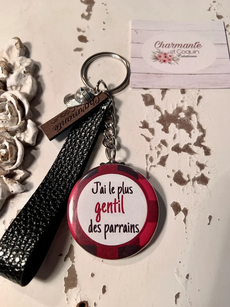 Porte clés pour parrain