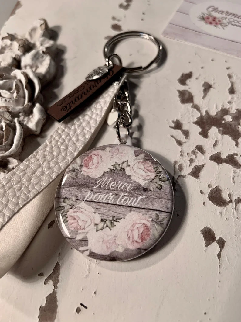 Porte clés personnalisé cadeau de remerciement .Merci pour tout