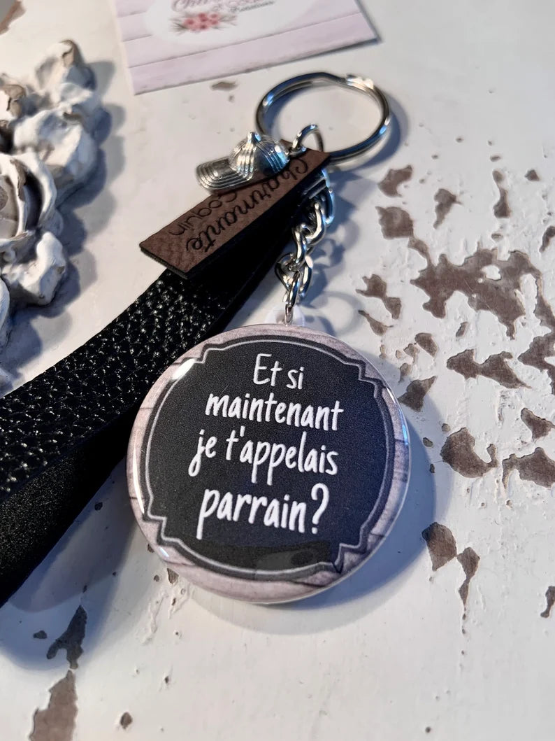 Porte clés personnalisé cadeau demande parrain