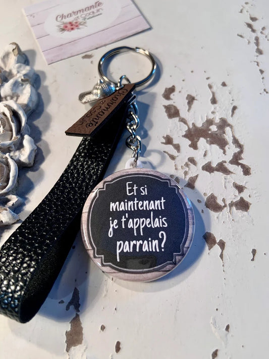 Porte clés personnalisé cadeau demande parrain