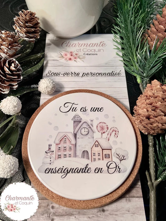 Sous verre personnalisé avec magnifique citation, cadeau pour enseignante, cadeau de  remerciement