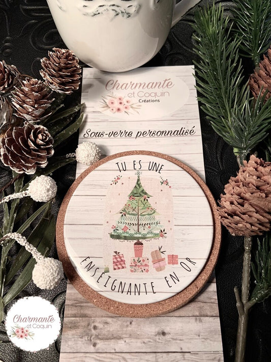 Sous verre personnalisé avec magnifique citation, cadeau pour enseignante, cadeau de  remerciement