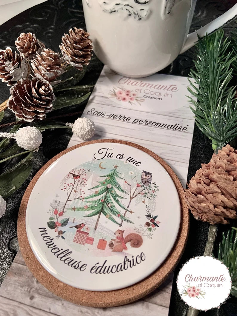 Sous verre personnalisé avec magnifique citation, cadeau pour éducatrice, cadeau de  remerciementd