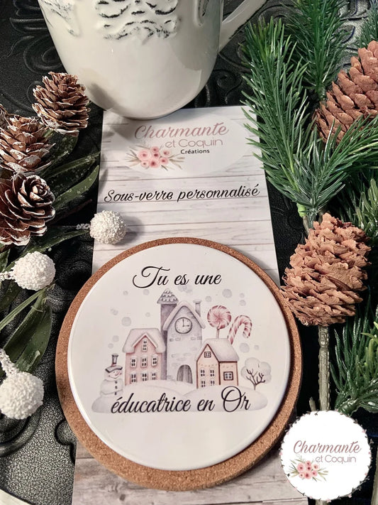 Sous verre personnalisé avec magnifique citation, cadeau pour éducatrice, cadeau remerciement