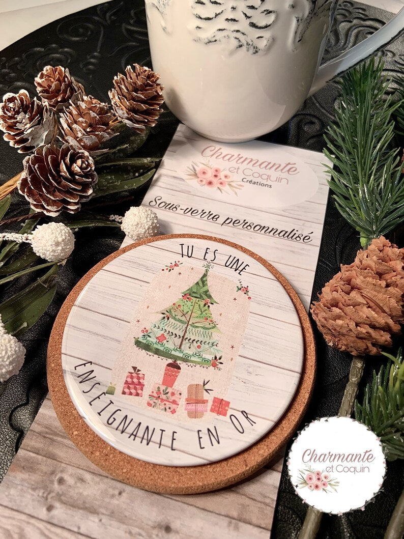 Sous verre personnalisé avec magnifique citation, cadeau pour enseignante, cadeau de  remerciement