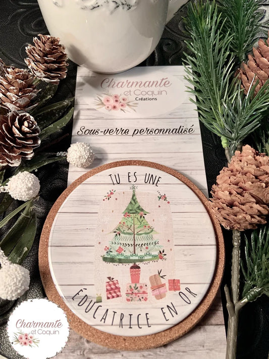 Sous verre personnalisé avec magnifique citation, cadeau pour éducatrice, cadeau remerciement