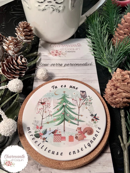 Sous verre personnalisé avec magnifique citation, cadeau pour enseignante, cadeau de  remerciement