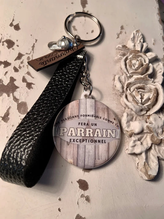 Porte clés personnalisé, cadeau demande parrain, surprise pour parrain