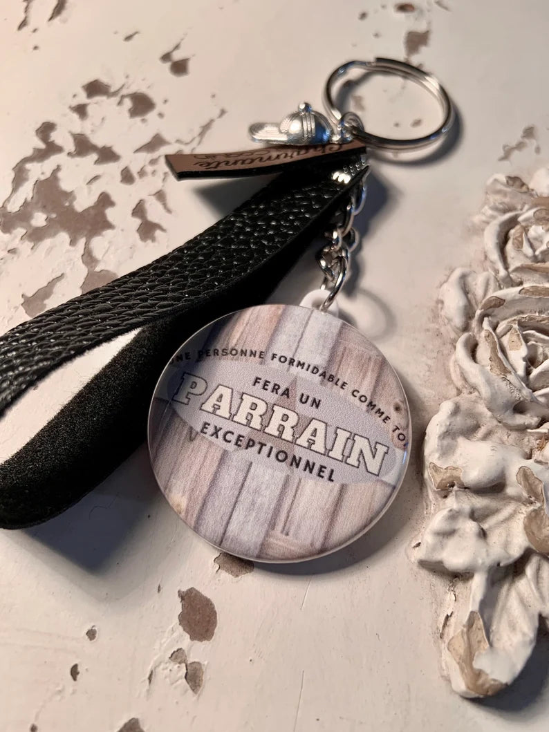 Porte clés personnalisé, cadeau demande parrain, surprise pour parrain