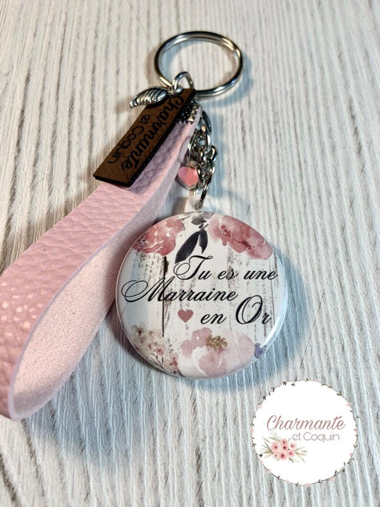 Porte clés personnalisé pour marraine, demande marraine, cadeau marraine